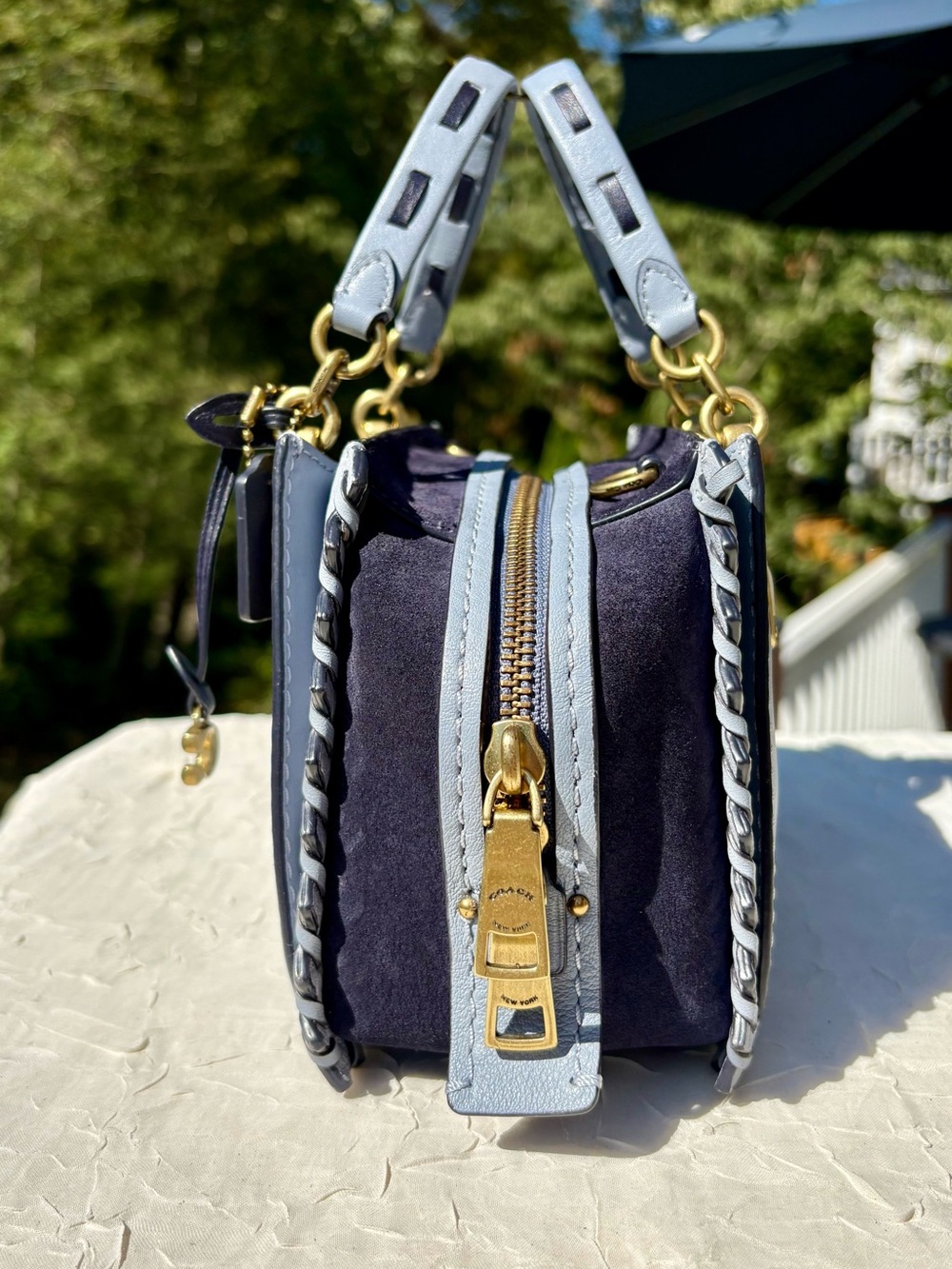 COACH Whipstitch Dreamer 21 In Blue Colorblock Leather 75697 - Picture 5 of 13